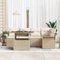 vidaXL Set Divano da Giardino 6 Pezzi con Cuscini Beige in Rattan Sintetico