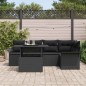 vidaXL Set di divani da giardino 6 pezzi con cuscini in rattan nero