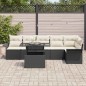 vidaXL Set Divani Giardino a 7 Pezzi con Cuscini Neri in Rattan Polietilene
