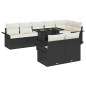 vidaXL Set di Divani da Giardino 9 Pezzi con Cuscini Neri in Rattan
