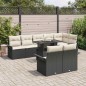 vidaXL Set di Divani da Giardino 9 Pezzi con Cuscini Neri in Rattan