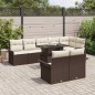 vidaXL Set di divani da giardino 9 pezzi con cuscini marroni in rattan sintetico