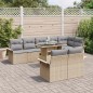 vidaXL Set da giardino 9 pezzi con cuscini in rattan sintetico beige