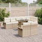 vidaXL Set di divani da giardino 9 pezzi con cuscini beige in rattan sintetico