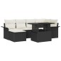 vidaXL Set di divano da giardino 7 pezzi con cuscini in rattan nero