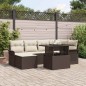 vidaXL Set da giardino con divano 7 pezzi e cuscini in rattan sintetico marrone