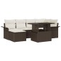 vidaXL Set da giardino con divano 7 pezzi e cuscini in rattan sintetico marrone