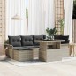 vidaXL Set da giardino 7 pezzi con cuscini grigio chiaro in rattan sintetico