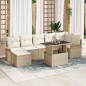 vidaXL Set di Sofà da Giardino 8 Pezzi con Cuscini Beige in Rattan vidaXL Set di Sofà da Giardino 8 Pezzi con Cuscini Beige in Rattan