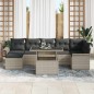 vidaXL Set di mobili da giardino 8 pezzi vitaXL con cuscini in rattan grigio chiaro vidaXL Set di mobili da giardino 8 pezzi vitaXL con cuscini in rattan grigio chiaro