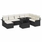 vidaXL Set di Divani da Giardino 9 Pezzi con Cuscini Neri in Rattan Sintetico