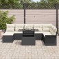 vidaXL Set di Divani da Giardino 9 Pezzi con Cuscini Neri in Rattan Sintetico