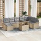 vidaXL Set Giardino 9 Pezzi con Cuscini Beige in Rattan Sintetico