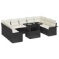 vidaXL Set da giardino 10 pezzi con cuscini in rattan sintetico nero vidaXL Set da giardino 10 pezzi con cuscini in rattan sintetico nero