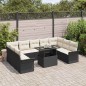 vidaXL Set da giardino 10 pezzi con cuscini in rattan sintetico nero vidaXL Set da giardino 10 pezzi con cuscini in rattan sintetico nero