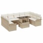 vidaXL Set di Divani da Giardino 10 Pezzi con Cuscini Beige in Rattan Sintetico