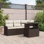 vidaXL Set da Giardino 5 Pezzi con Cuscini Marroni in Rattan Sintetico