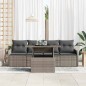 vidaXL Set da Giardino 5 Pezzi con Cuscini Grigi in Rattan Sintetico
