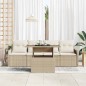 vidaXL Set da giardino 5 pezzi con cuscini beige in rattan sintetico