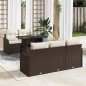 vidaXL Set Giardino 6 Pezzi con Cuscini Marroni in Rattan Sintetico