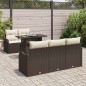 vidaXL Set Giardino 6 Pezzi con Cuscini Marroni in Rattan Sintetico