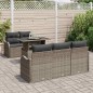 vidaXL Set di divani da giardino di 6 pezzi con cuscini in rattan grigio