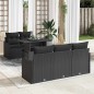vidaXL Set da Giardino in 6 Pezzi con Cuscini in Rattan Sintetico Nero