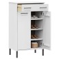 Scarpiera con Gambe Metallo Bianco Legno Massello di Pino OSLO Scarpiera con Gambe Metallo Bianco Legno Massello di Pino OSLO