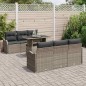 vidaXL Set di divani da giardino a 7 pezzi in rattan sintetico, con cuscini grigi