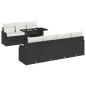 vidaXL Set di divani da giardino da 8 pezzi con cuscini in polyrattan nero