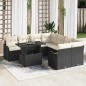 vidaXL Set Divano da Giardino 9 Pezzi con Cuscini in Rattan Sintetico Nero