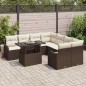 vidaXL Set da giardino 9 pezzi con cuscini in polyrattan marrone