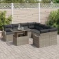 vidaXL Set di divani da giardino in rattan modulare - 9 pezzi con cuscini grigi