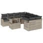 vidaXL Set divani da giardino 9 pezzi con cuscini grigio chiaro in rattan sintetico