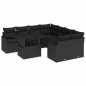 vidaXL Set Giardino 9 Pezzi con Cuscini in Rattan Nero