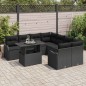 vidaXL Set Giardino 9 Pezzi con Cuscini in Rattan Nero
