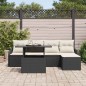 vidaXL Set da Giardino 6 Pezzi con Cuscini in Rattan Polietilene Nero