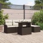 vidaXL Set Divano da Giardino a 6 Pezzi con Cuscini in Rattan Sintetico Marrone