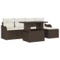 vidaXL Set Divano da Giardino a 6 Pezzi con Cuscini in Rattan Sintetico Marrone