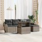 vidaXL Set di divani da giardino 6 pezzi con cuscini grigio in rattan sintetico
