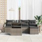 vidaXL Set di divani da giardino 6 pezzi con cuscini grigio in rattan sintetico