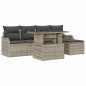 vidaXL Set di Divani da Giardino 6 Pezzi con Cuscini Grigio Chiaro in Rattan Sintetico