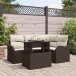 vidaXL Set di divani da giardino a 5 pezzi con cuscini marroni in polirattan