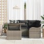 vidaXL Set di divani da giardino in 5 pezzi con cuscini grigi in polyrattan