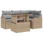 vidaXL Set di divani da giardino a 5 pezzi con cuscini beige in rattan sintetico
