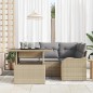 vidaXL Set di divani da giardino a 5 pezzi con cuscini beige in rattan sintetico