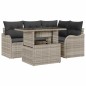 vidaXL Set giardino 5 pezzi con cuscini in polyrattan grigio chiaro