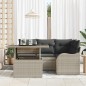 vidaXL Set giardino 5 pezzi con cuscini in polyrattan grigio chiaro