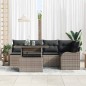 vidaXL Set Divano da Giardino 6 Pezzi con Cuscini Grigi in Rattan Sintetico