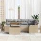 vidaXL Set da Giardino 6 Pezzi di con Cuscini Beige in Rattan